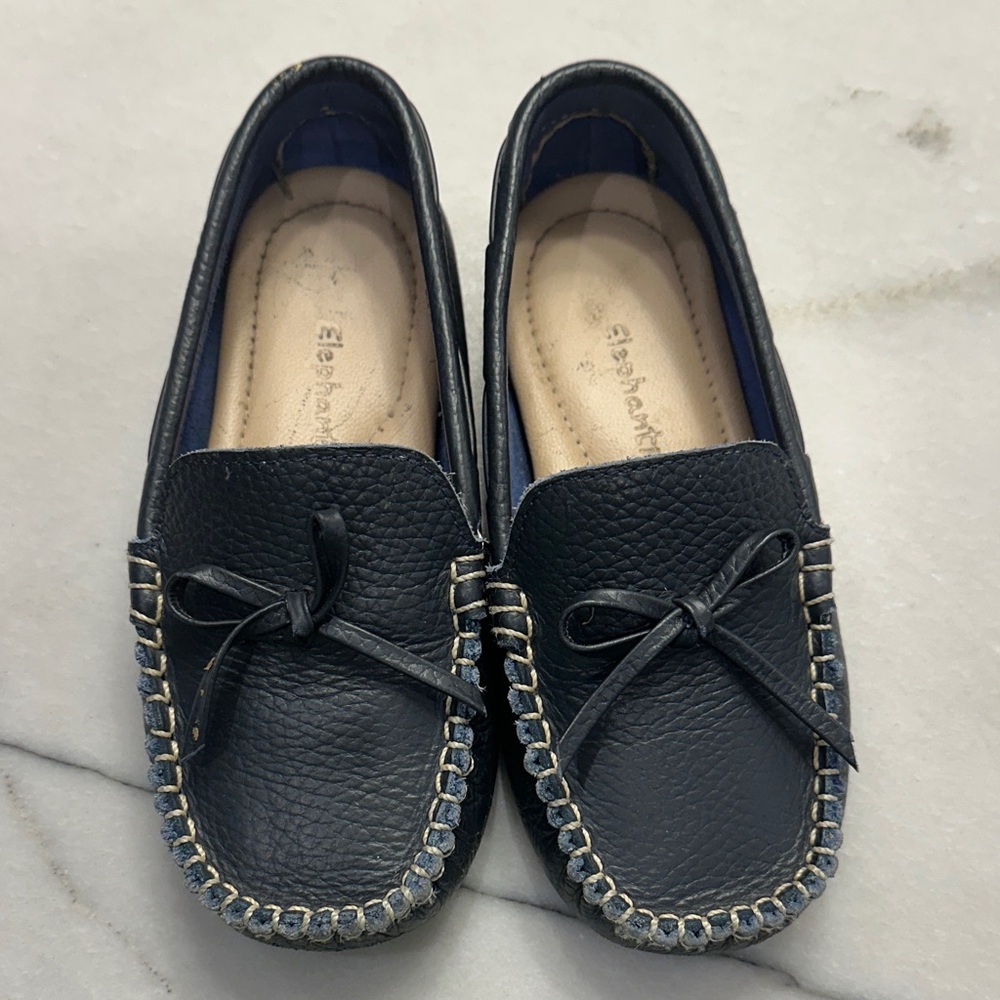 Navy Blue Elephantito little boy 12 driving moccasin loafers